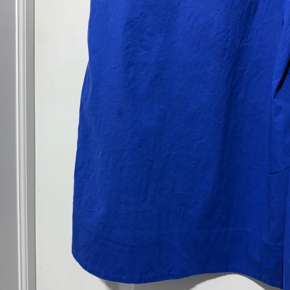 COS Wide Leg Jumpsuit in Brigh Blue Size 4 Smocked Cutout Back Sleeveless Retro - Picture 16 of 16